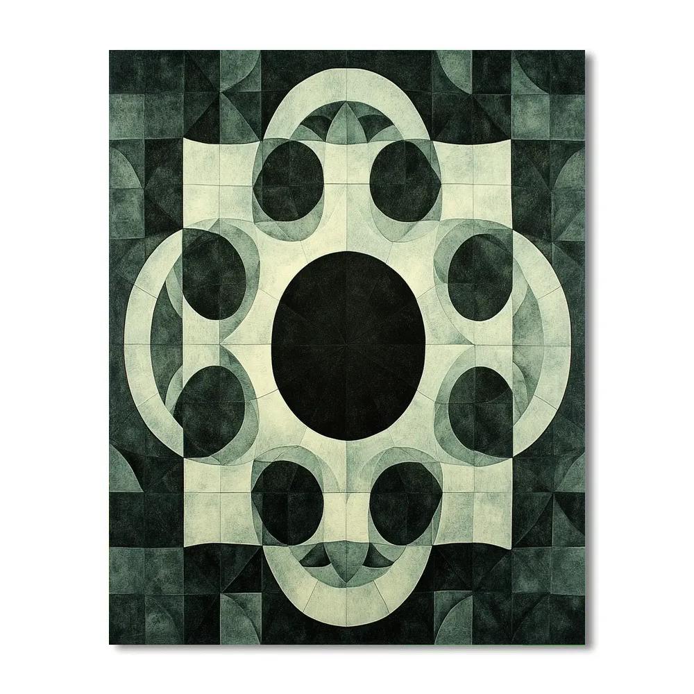 M.C. Escher Inspired Infinity Mirror Tessellation Eclipse paint by color
