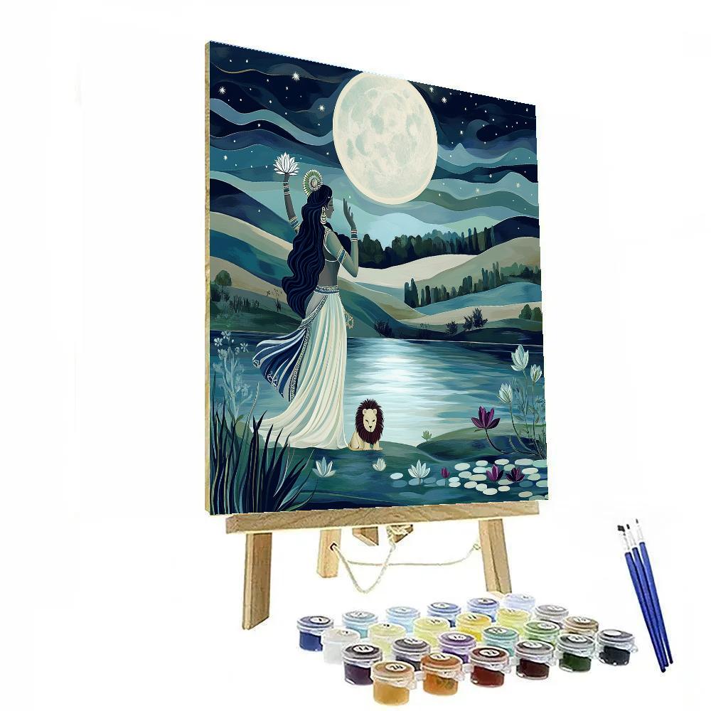 Parvati Moonlit Lake Protection paint by number