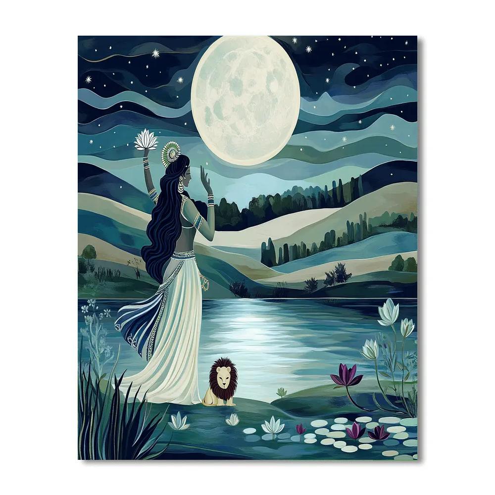 Parvati Moonlit Lake Protection paint by number
