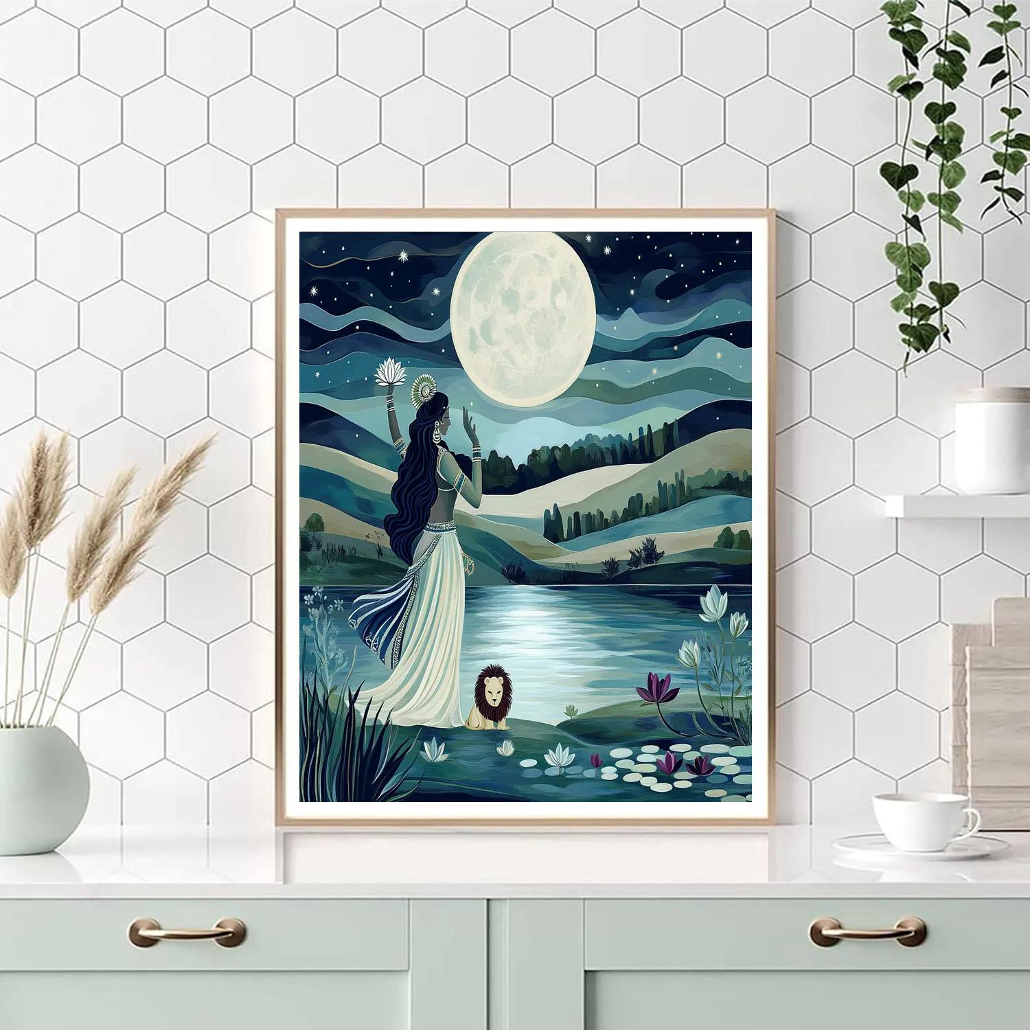 Parvati Moonlit Lake Protection paint by number