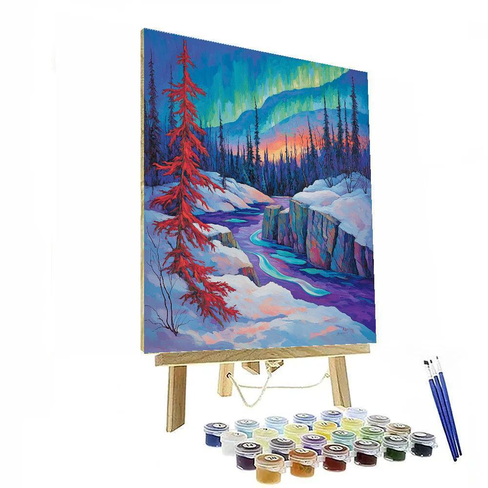 A.Y. Jackson Inspired Aurora Over The Canadian Shield Thaw Paint by numbers kits