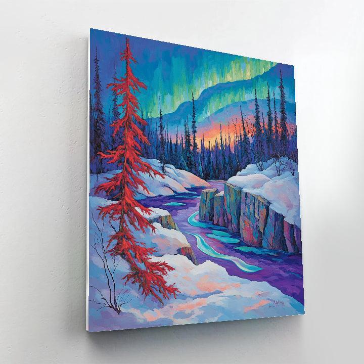 A.Y. Jackson Inspired Aurora Over The Canadian Shield Thaw Paint by numbers kits