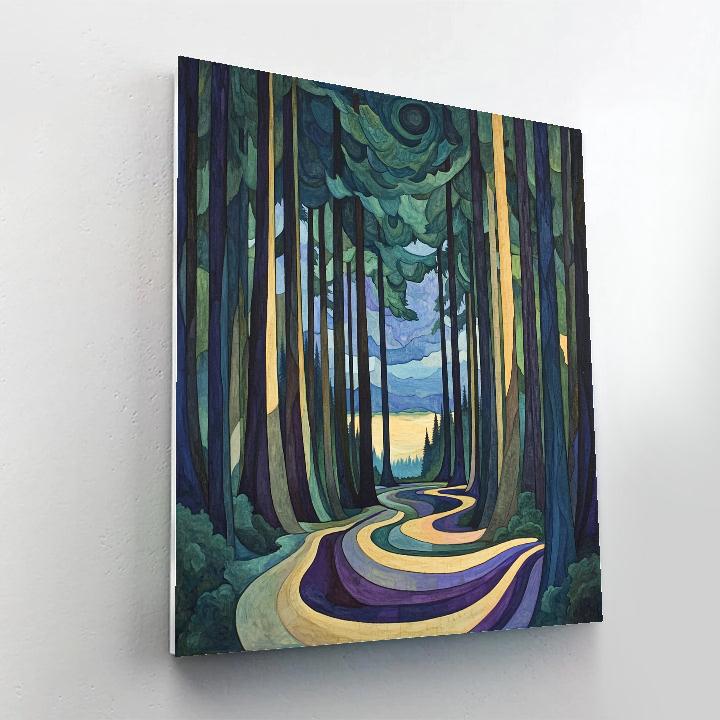 Emily Carr Inspired Storm Light Through Rainforest Mist Paint by numbers kits
