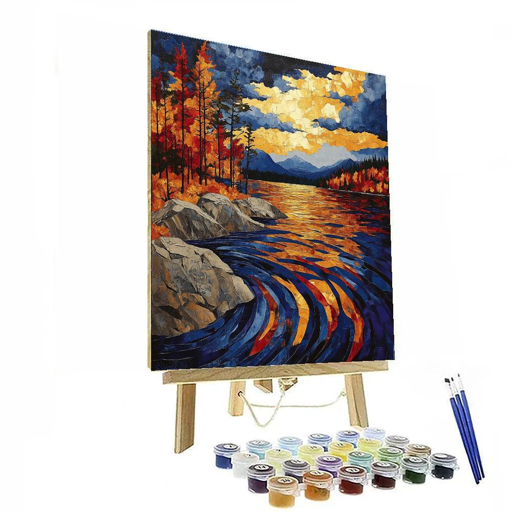 A.Y. Jackson Inspired Algoma Autumn Squall On A Northern Lake Numbered painting kits