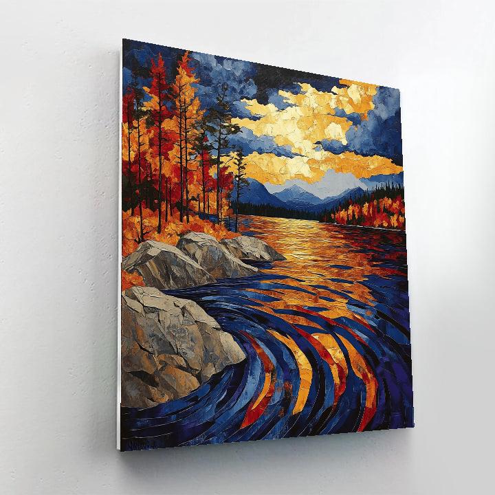 A.Y. Jackson Inspired Algoma Autumn Squall On A Northern Lake Numbered painting kits