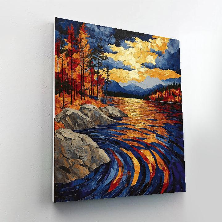 A.Y. Jackson Inspired Algoma Autumn Squall On A Northern Lake Numbered painting kits