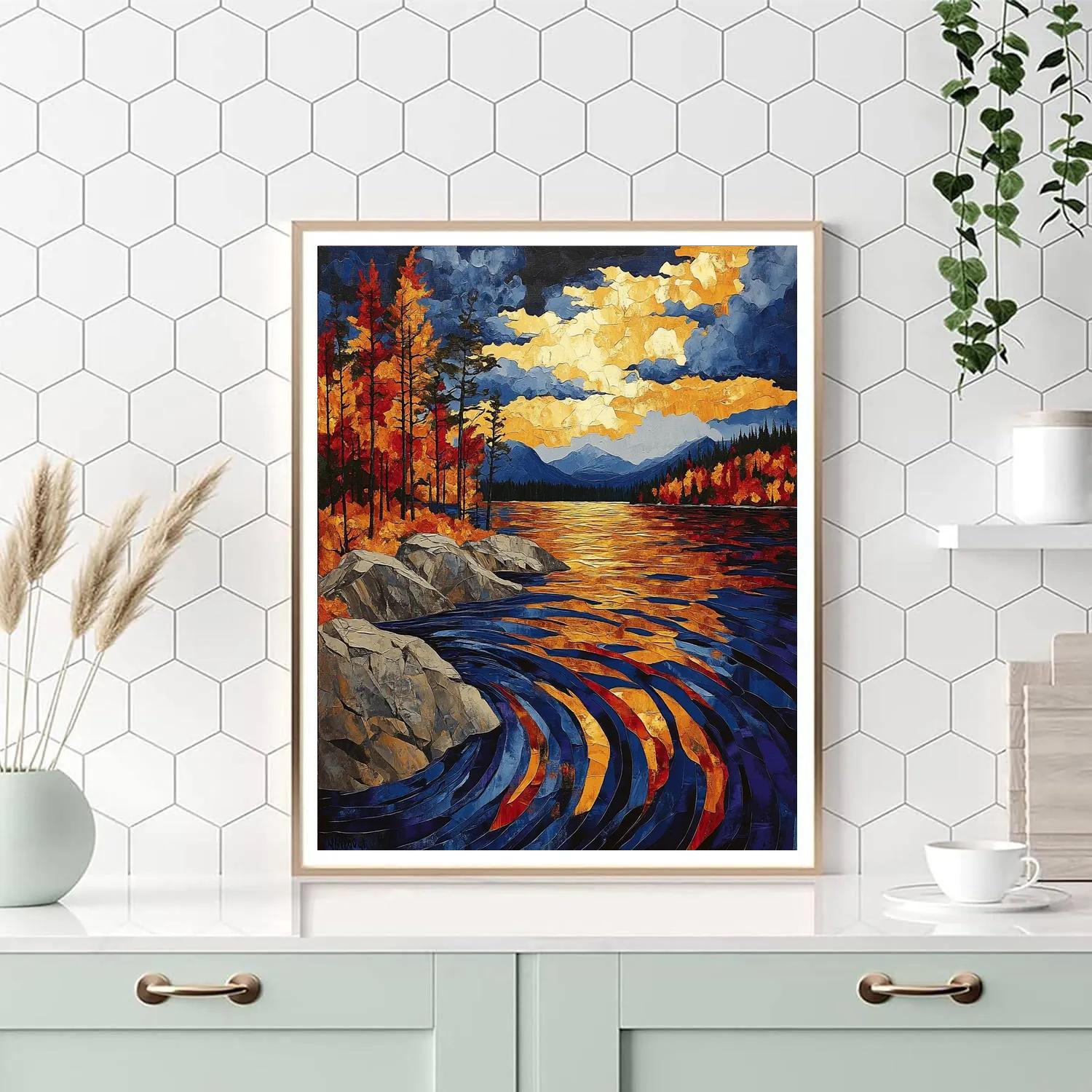 A.Y. Jackson Inspired Algoma Autumn Squall On A Northern Lake Numbered painting kits