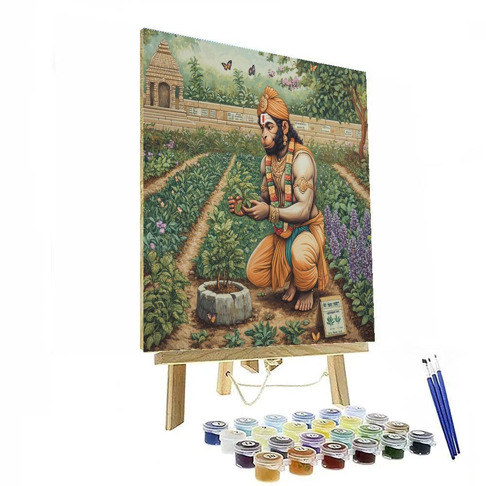 Hanuman Garden Of Sacred Herbs painting number kit