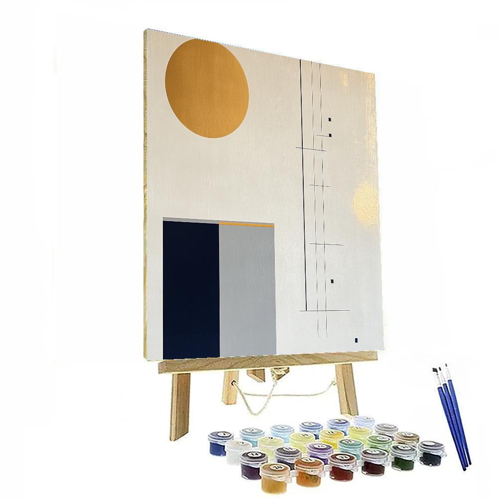 Kazimir Malevich Inspired Cosmic Background Radiation Grid Number painting