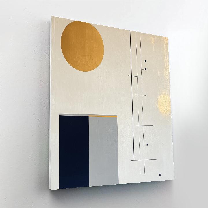 Kazimir Malevich Inspired Cosmic Background Radiation Grid Number painting