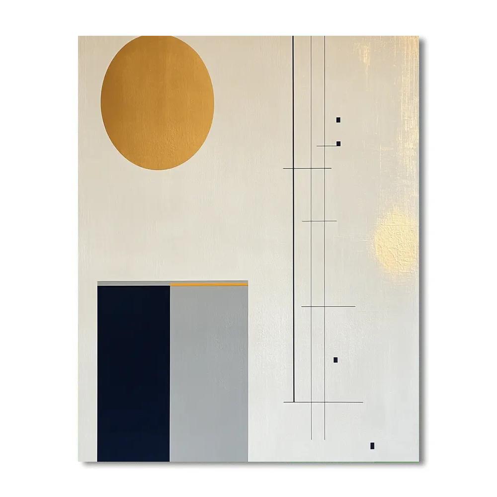 Kazimir Malevich Inspired Cosmic Background Radiation Grid Number painting