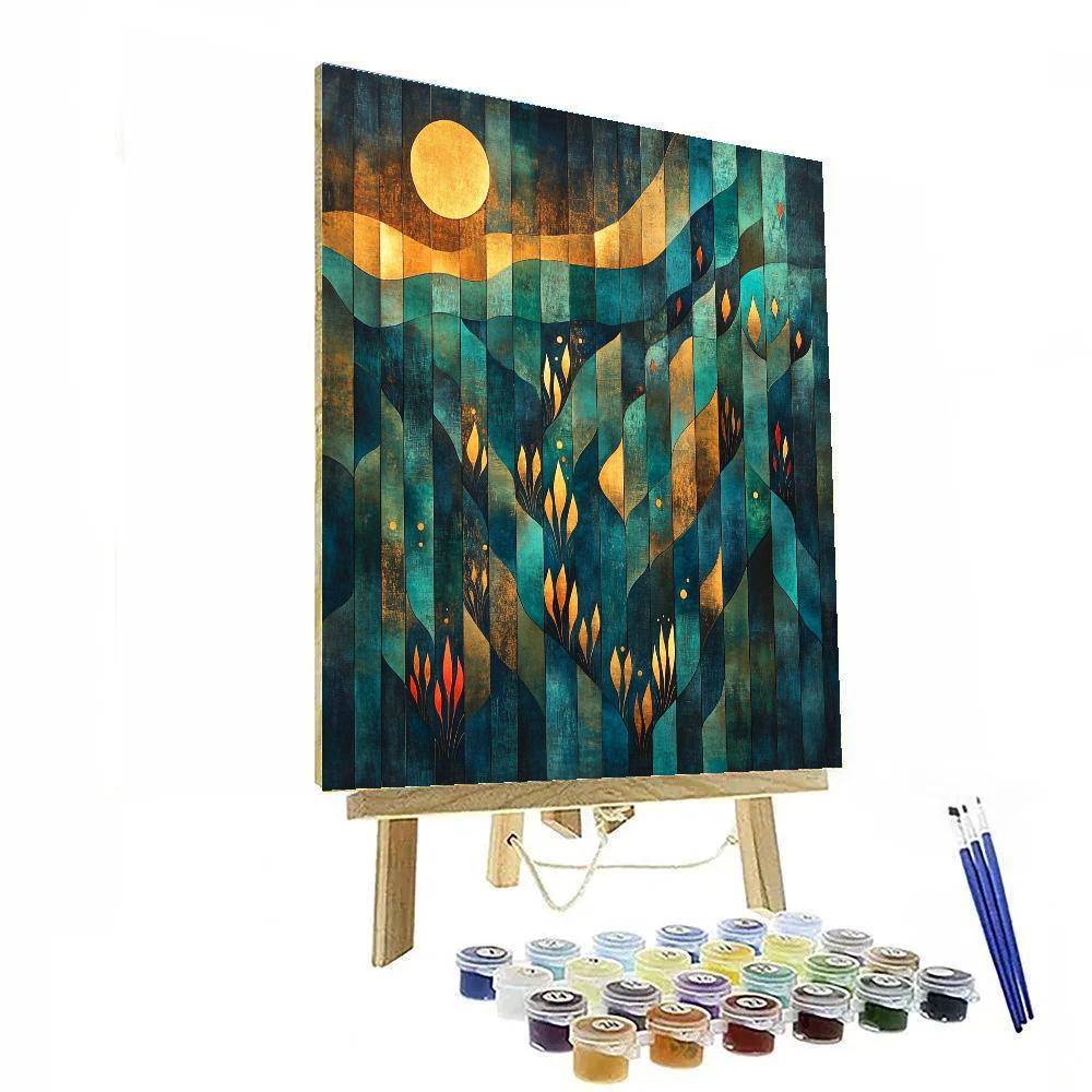 Frida Kahlo Inspired Cosmic Heritage Lattice Of Sun And Soil DIY paint by numbers