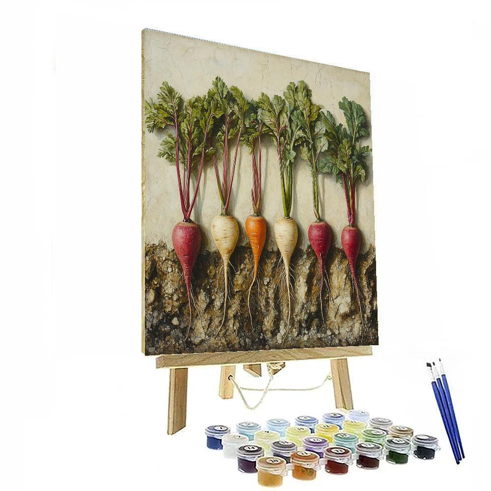 Michelangelo Inspired Root Vegetable Cathedral Numbered painting kits