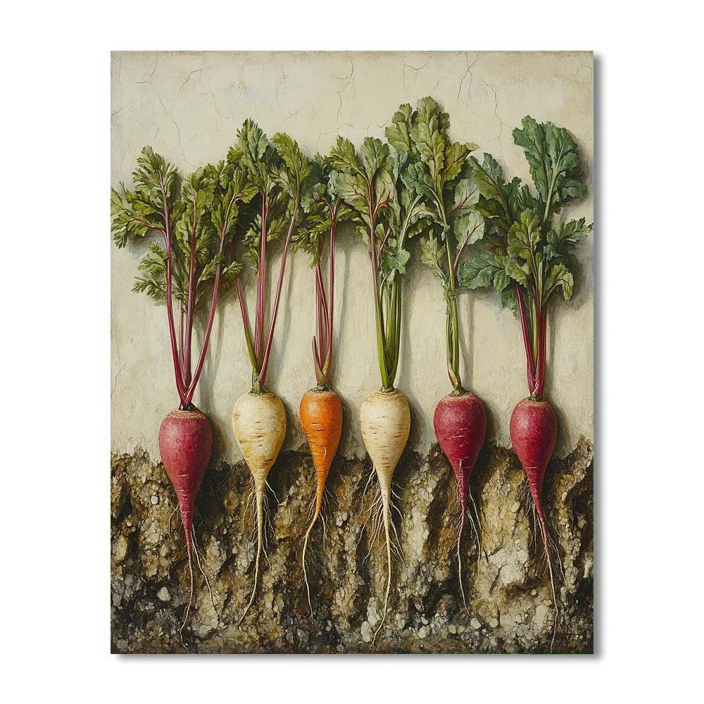 Michelangelo Inspired Root Vegetable Cathedral Numbered painting kits