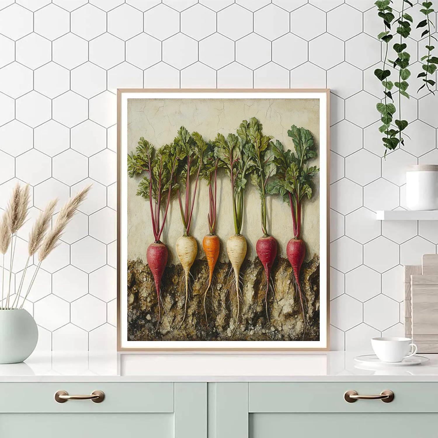 Michelangelo Inspired Root Vegetable Cathedral Numbered painting kits