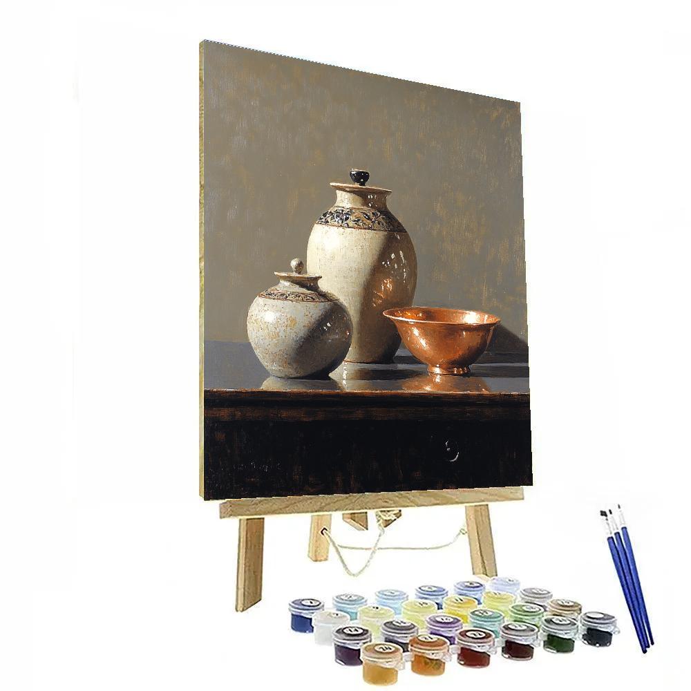 Diego Velázquez Inspired Lunar Eclipse Bodegon With Earthenware Jars Painting by numbers kit