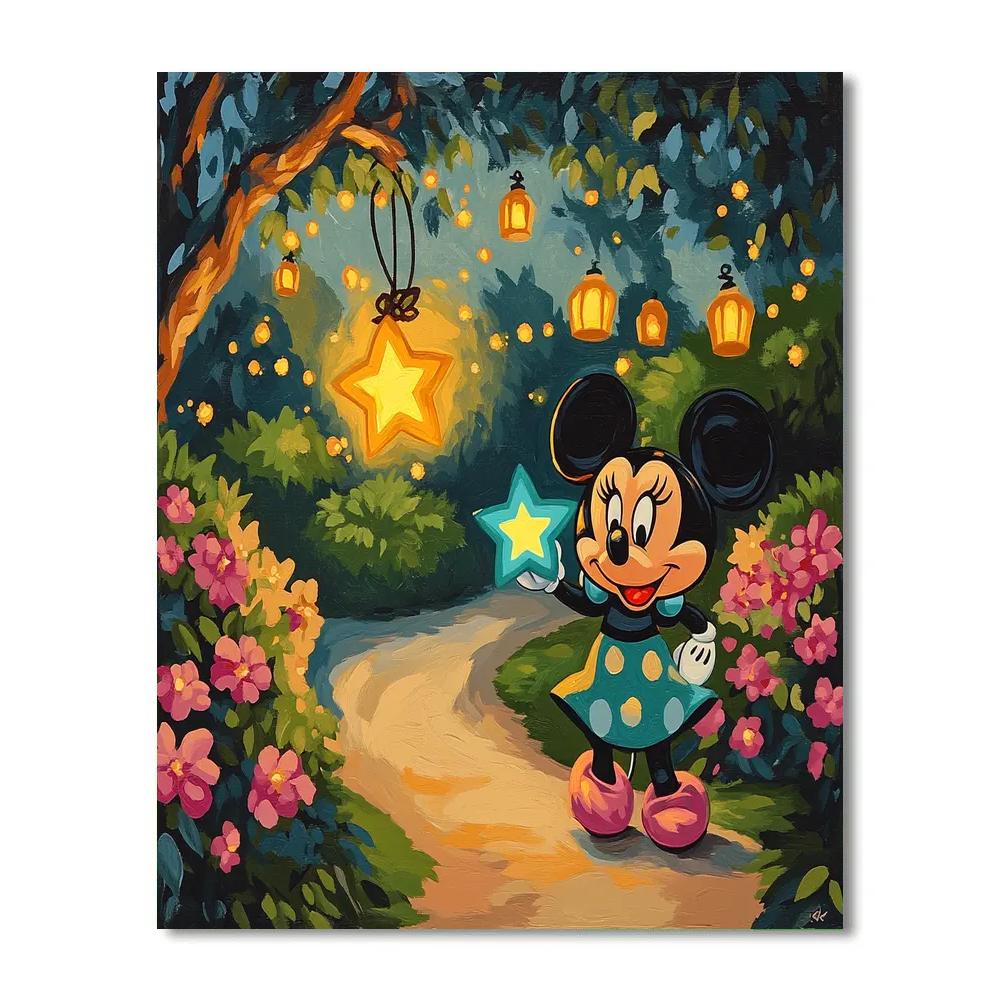 Minnie Mouse Garden Lantern Parade Paint by numbers art