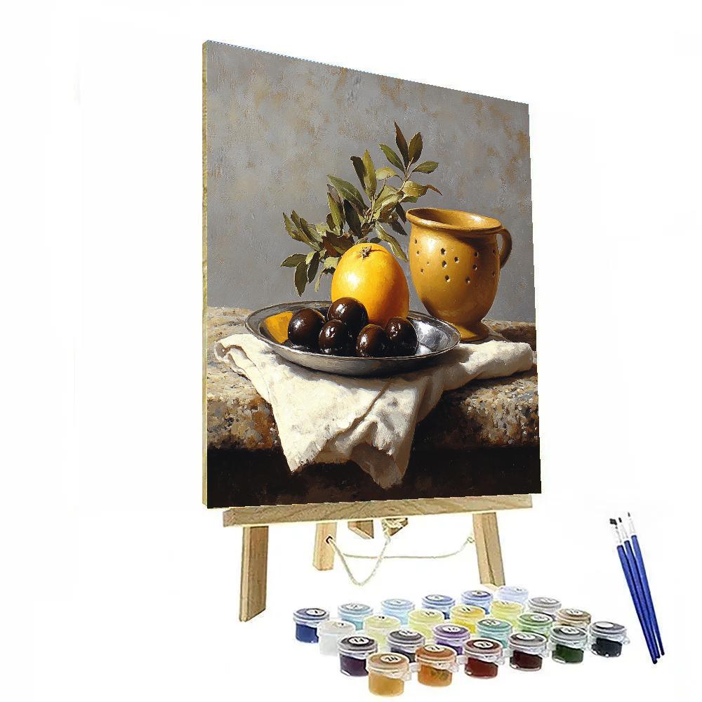 Diego Velázquez Inspired Nebula Mist Market Still Life Of Quince And Olives Paint by numbers kits