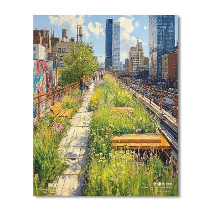 The High Line Spring Bloom New York City United States paint by numbers
