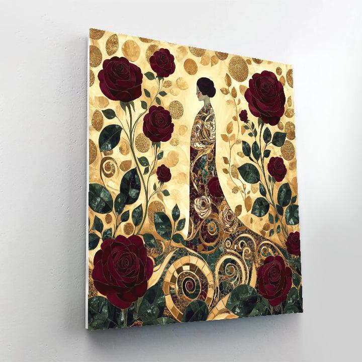 Gustav Klimt Inspired Golden Rose Garden Paint by numbers art
