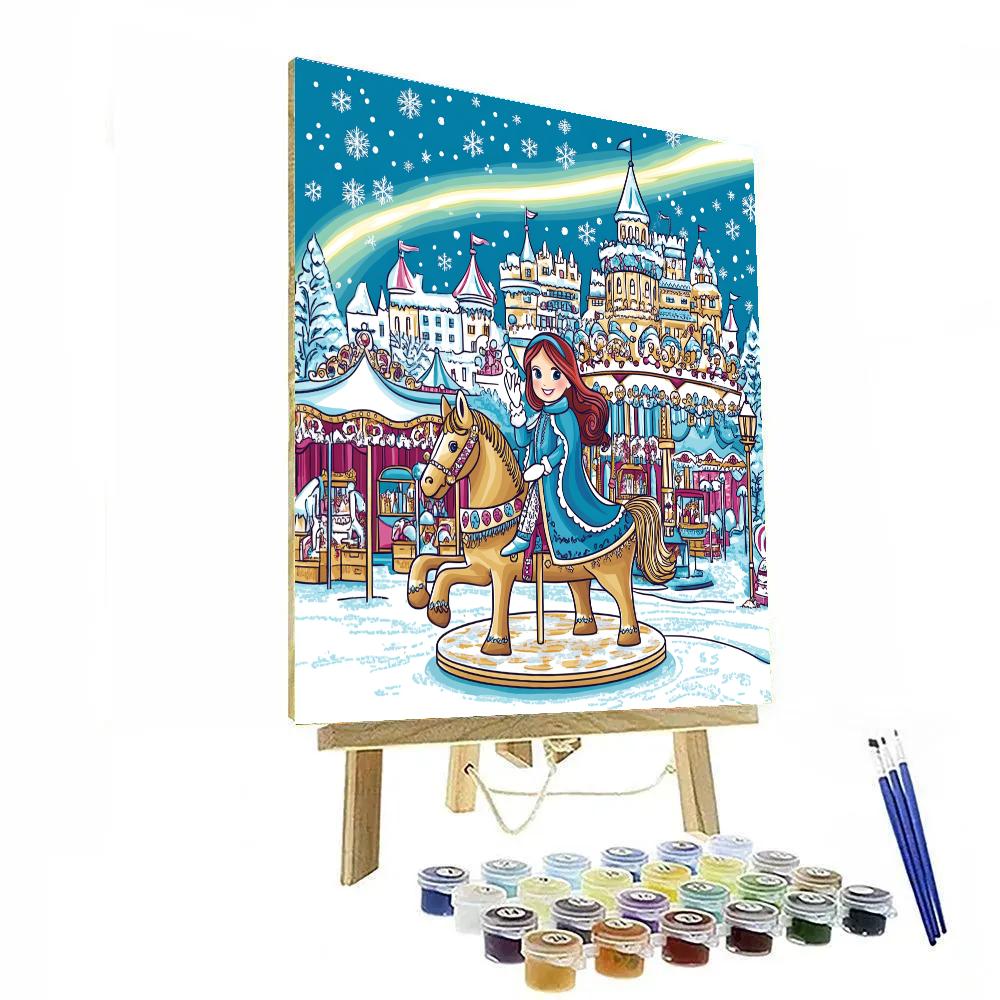 Aurora Carousel At The Enchanted Winter Fair DIY paint by numbers