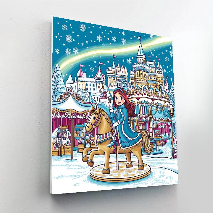 Aurora Carousel At The Enchanted Winter Fair DIY paint by numbers