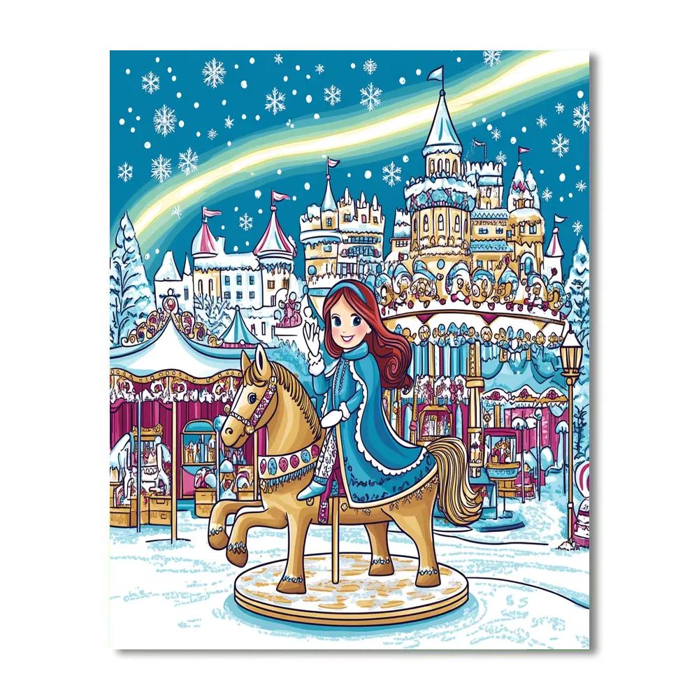 Aurora Carousel At The Enchanted Winter Fair DIY paint by numbers