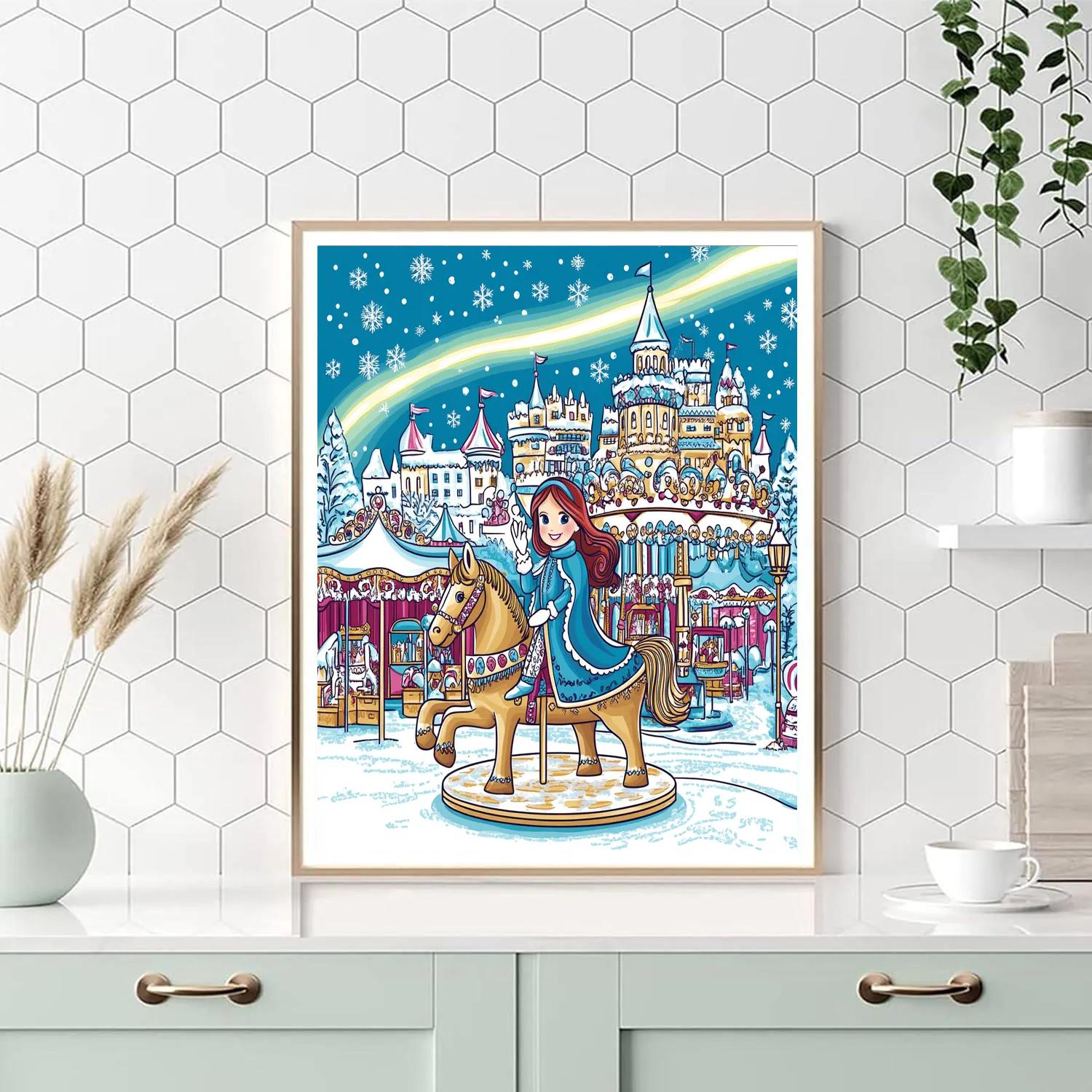 Aurora Carousel At The Enchanted Winter Fair DIY paint by numbers