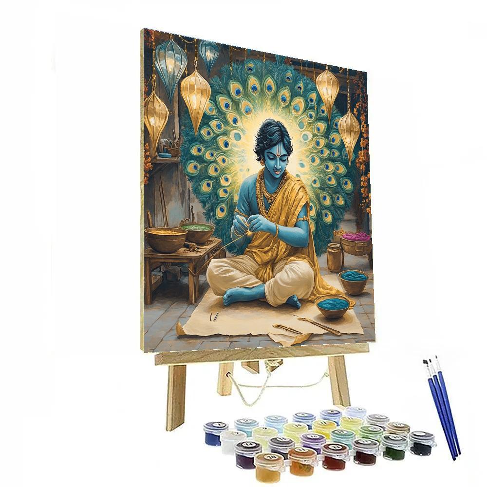 Krishna And The Peacock Feather Lantern Workshop Number painting