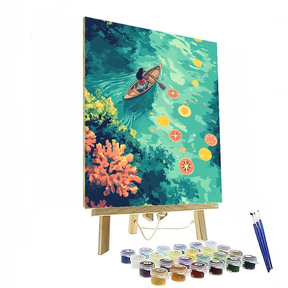 Moana Coral Reef Compass Trail Number painting