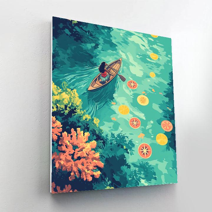 Moana Coral Reef Compass Trail Number painting