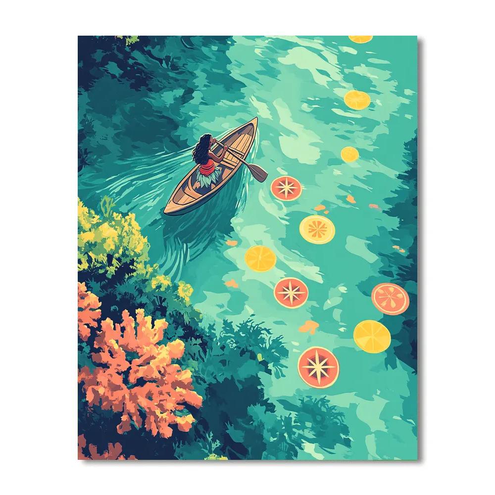 Moana Coral Reef Compass Trail Number painting