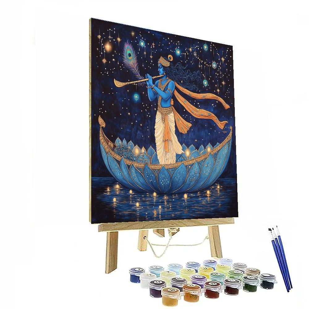 Krishna Guiding The Star Lotus Boat paint by numbers