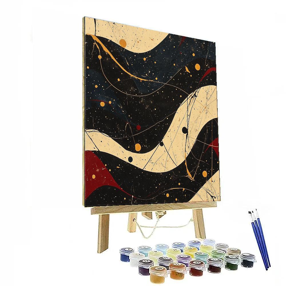 Jackson Pollock Inspired Eclipse Tidal Resonance Field Numbered painting kits