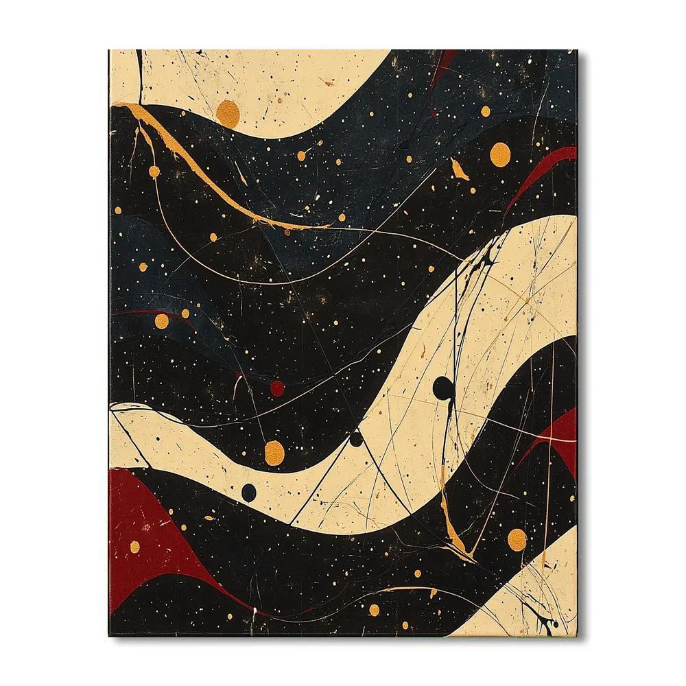 Jackson Pollock Inspired Eclipse Tidal Resonance Field Numbered painting kits