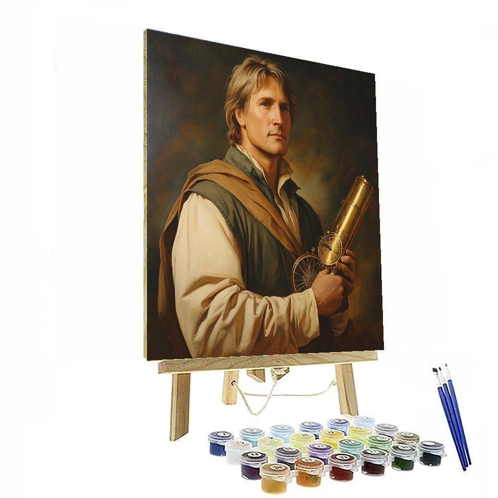 Leonardo Da Vinci Inspired Astronomer Portrait Study painting number kit