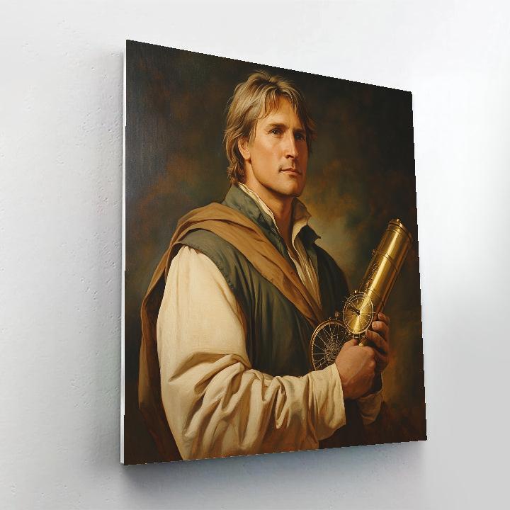 Leonardo Da Vinci Inspired Astronomer Portrait Study painting number kit