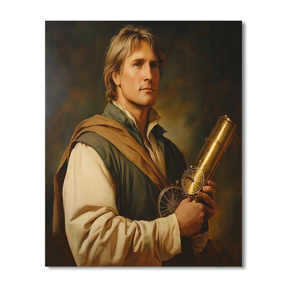 Leonardo Da Vinci Inspired Astronomer Portrait Study painting number kit