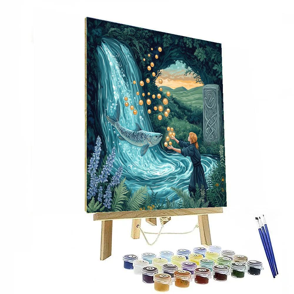 The Salmon Of Wisdom River Celtic Crafted Paint by numbers kits