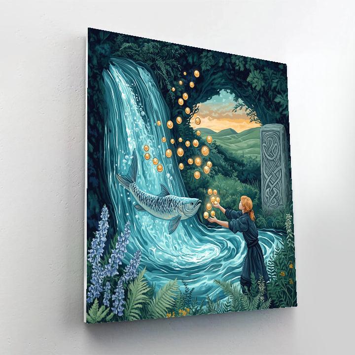 The Salmon Of Wisdom River Celtic Crafted Paint by numbers kits