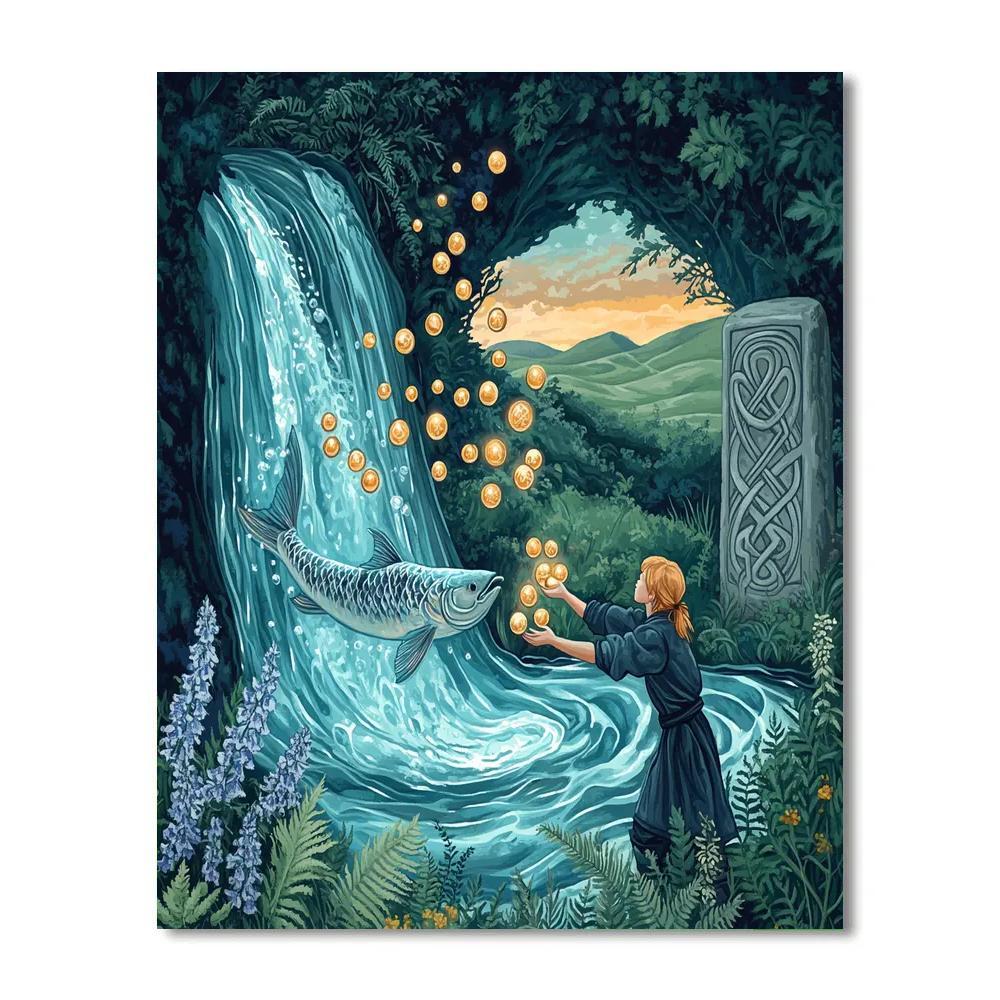 The Salmon Of Wisdom River Celtic Crafted Paint by numbers kits