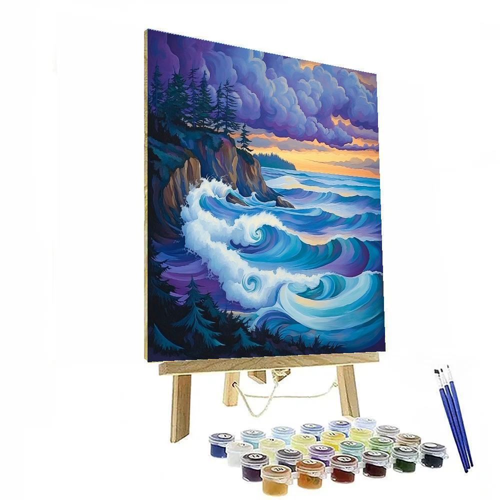 Emily Carr Inspired Nebula Tide Storm Coast paint by color