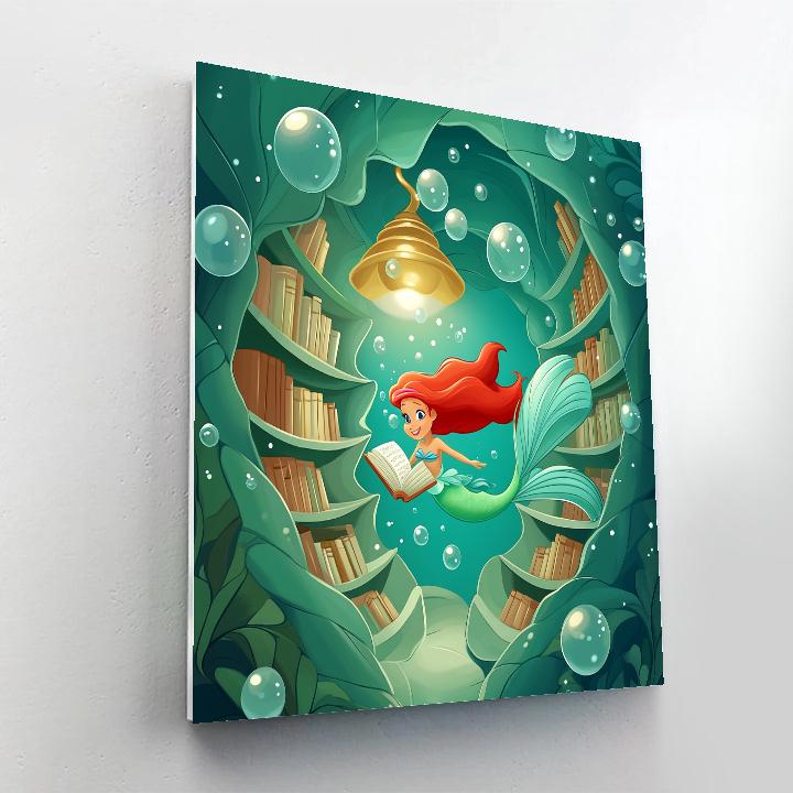 Ariel Undersea Bubble Library paint by numbers