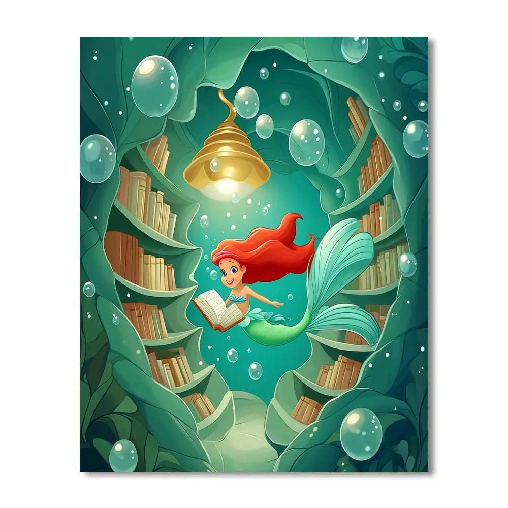 Ariel Undersea Bubble Library paint by numbers