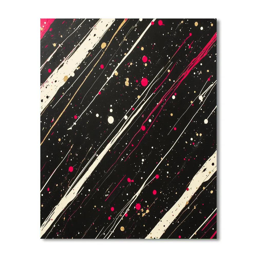 Jackson Pollock Inspired Meteor Shower Abstraction paint by numbers