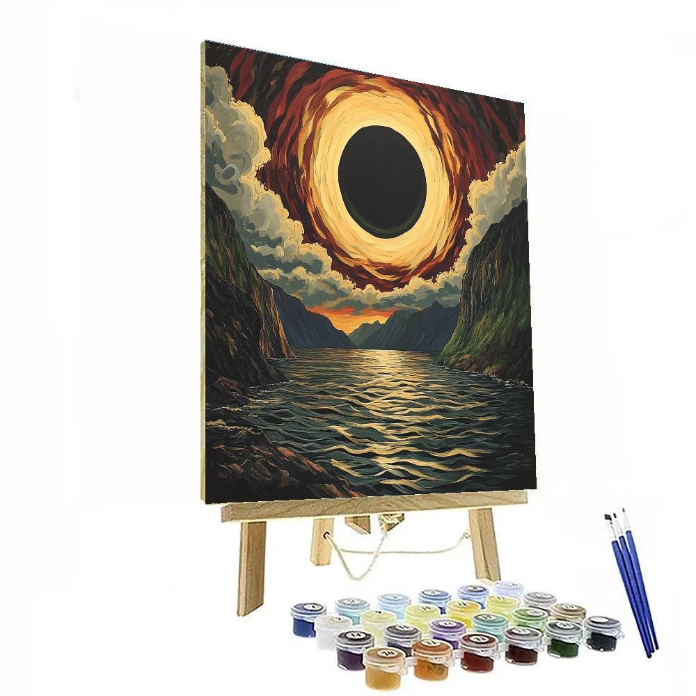 Edvard Munch Inspired Eclipse Over The Trembling Fjord Paint by numbers art