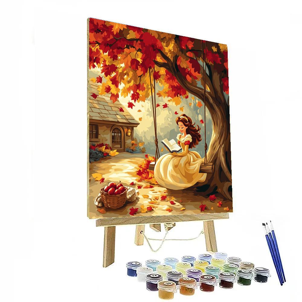 Belle Autumn Leaf Reading Nook Numbered painting kits