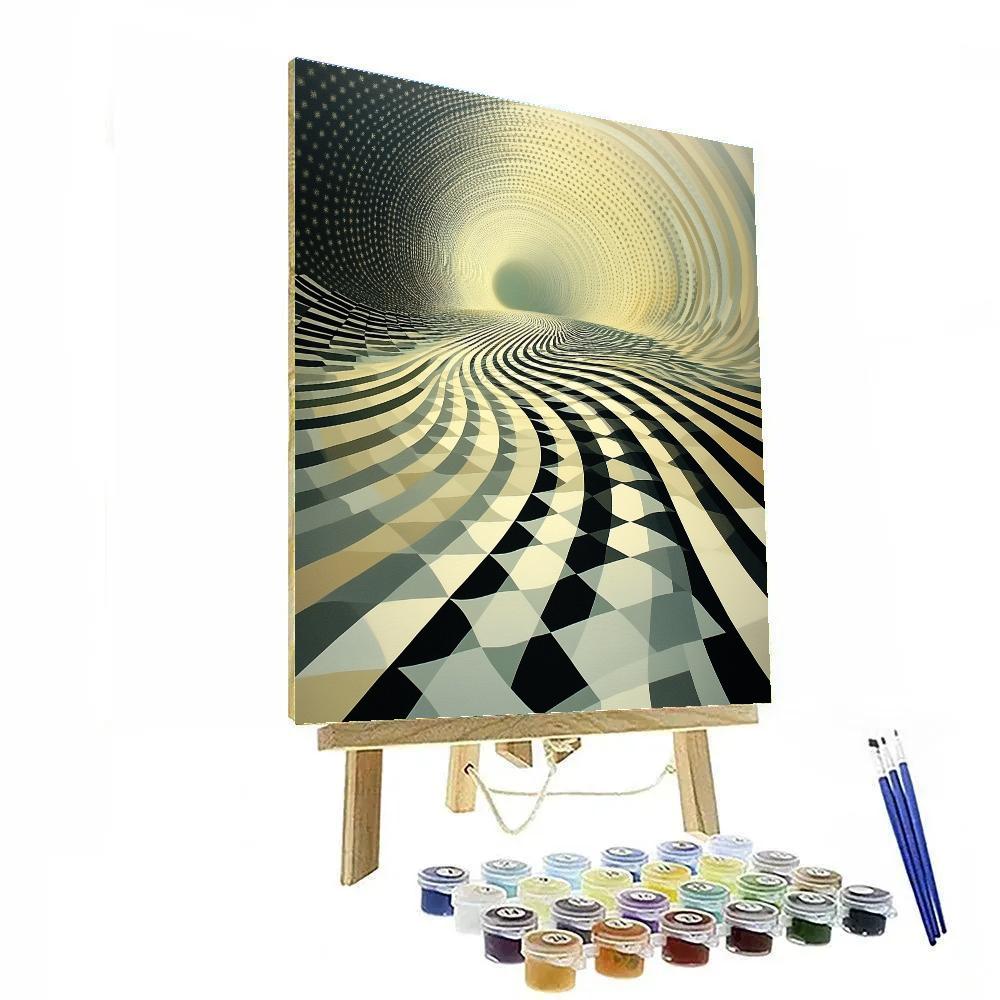 M C Escher Inspired Infinite Tessellation Aurora Paint by numbers art