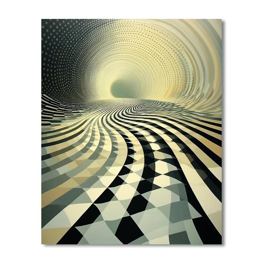M C Escher Inspired Infinite Tessellation Aurora Paint by numbers art