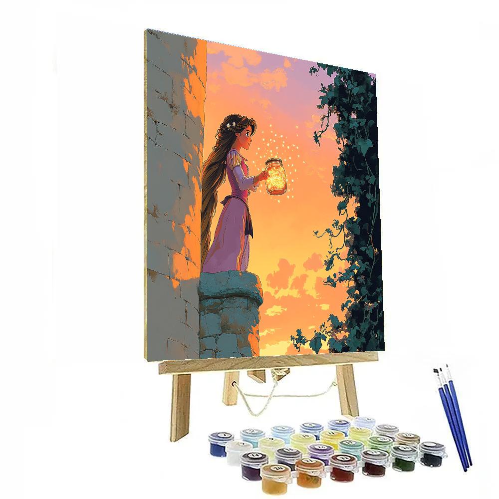 Rapunzel Tower Window Star Catching DIY paint by numbers
